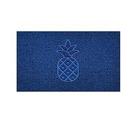 Nicoman Embossed Spaghetti Door Mat Dirt-Trapper Jet-Washable Doormat 70x43cm (Blue, PINEAPPLE Shape) - Use Indoor or Sheltered Outdoor