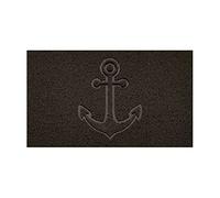 Nicoman Embossed Spaghetti Door Mat Dirt-Trapper Jet-Washable Doormat 70x43cm (Brown, ANCHOR Shape) - Use Indoor or Sheltered Outdoor