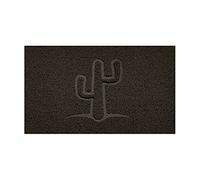 Nicoman Embossed Spaghetti Door Mat Dirt-Trapper Jet-Washable Doormat 70x43cm (Brown, CACTUS Shape) - Use Indoor or Sheltered Outdoor