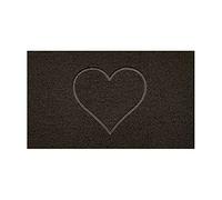 Nicoman Embossed Spaghetti Door Mat Dirt-Trapper Jet-Washable Doormat 70x43cm (Brown, HEART Shape) - Use Indoor or Sheltered Outdoor