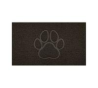 Nicoman Embossed Spaghetti Door Mat Dirt-Trapper Jet-Washable Doormat 70x43cm (Brown, PAW Shape) - Use Indoor or Sheltered Outdoor