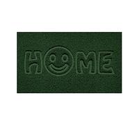 Nicoman Embossed Spaghetti Door Mat Dirt-Trapper Jet-Washable Doormat 70x43cm (Green, HOME SMILEY FACE Shape) - Use on Carpet ONLY