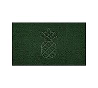 Nicoman Embossed Spaghetti Door Mat Dirt-Trapper Jet-Washable Doormat 70x43cm (Green, PINEAPPLE Shape) - Use on Carpet ONLY