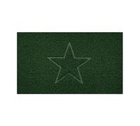 Nicoman Embossed Spaghetti Door Mat Dirt-Trapper Jet-Washable Doormat 70x43cm (Green, STAR Shape) - Use on Carpet ONLY