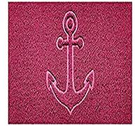 Nicoman Embossed Spaghetti Door Mat Dirt-Trapper Jet-Washable Doormat 70x43cm (Pink, ANCHOR Shape) - Use Indoor or Sheltered Outdoor