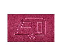 Nicoman Embossed Spaghetti Door Mat Dirt-Trapper Jet-Washable Doormat 70x43cm (Pink, CARAVAN Shape) - Use Indoor or Sheltered Outdoor