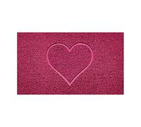 Nicoman Embossed Spaghetti Door Mat Dirt-Trapper Jet-Washable Doormat 70x43cm (Pink, HEART Shape) - Use Indoor or Sheltered Outdoor