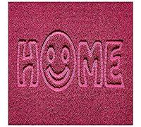 Nicoman Embossed Spaghetti Door Mat Dirt-Trapper Jet-Washable Doormat 70x43cm (Pink, HOME SMILEY FACE Shape) - Use Indoor or Sheltered Outdoor