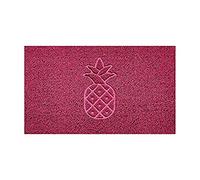 Nicoman Embossed Spaghetti Door Mat Dirt-Trapper Jet-Washable Doormat 70x43cm (Pink, PINEAPPLE Shape) - Use Indoor or Sheltered Outdoor