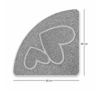 Nicoman Corner Bath Mat Non Slip Anti Mould, 60 cm Love Design Bath Mats for Inside Shower, Lover Bathmats for Bathtubs Toilet Bathroom Floor, PVC Bathtub Mat