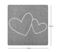 Nicoman Embossed Spaghetti Loofah Anti Slip Shower Mat - Double Heart - Square 60x60cm