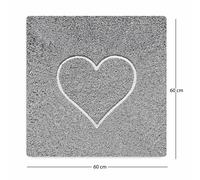 Nicoman Square Bath Mat Non Slip Anti Mould, 60 cm Love Bath Mats for Inside Shower, Sector Bath Mats with Drain, Toilet Bathroom Floor, PVC Bathtub Mat for Couple