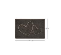 Nicoman Embossed Spaghetti Outdoor Doormat - Brown - 60cm x 40cm - Double Heart