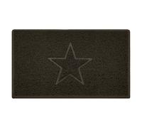 Nicoman Star Shape Embossed Entrance Door Mat Non Slip Dirt Trapper PVC Spaghetti Mat with Rubber Base, Jet Washable Quick Drying Doormat Drainage Outdoor Use Only - (Medium, Brown, 75 x 44cm)