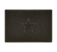 Nicoman Star Shape Embossed Entrance Door Mat Non Slip Dirt Trapper PVC Spaghetti Mat with Rubber Base, Jet Washable Quick Drying Doormat Drainage Outdoor Use Only - (Large, Brown, 90 x 60cm)