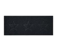 Nicoman Star Shape Embossed Entrance Door Mat Non Slip Dirt Trapper PVC Spaghetti Mat with Rubber Base, Jet Washable Quick Drying Doormat Watertight Indoor or Outdoor - (Runner, Black, 150 x 60cm)