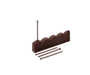 Nicoman Flexi Curve Brown Rubber Scallop Lawn Edging Garden Border 1.2M - Pack Of 24