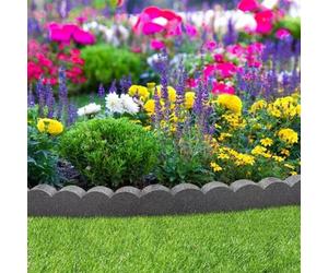 Nicoman Flexi Curve Grey Rubber Scallop Lawn Edging Garden Border 1.2M - Pack Of 1