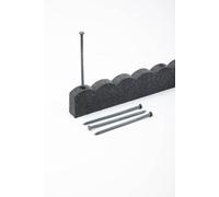 Flexi Curve Border Scallop Flexible Edging Rubber Stone Garden Border 1.2m Nicoman Grey 16 Pack