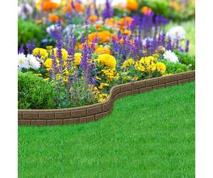 Nicoman Flexible Brick Effect Garden Edging Border - 1.2m in Brown | Size: 14 Pack Nicoman Brown 14 Pack