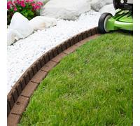 Nicoman Flexible Garden Edging For Garden Borders - Lawn Edging For Pathways And Landscaping 1.2M Long Brown - Pack Of 16