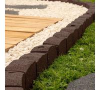 Nicoman Flexible Lawn Edging Roman Stone Garden Border 1.2m in Brown | Size: 16 Pack Nicoman Brown 16 Pack