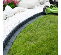 Nicoman Flexible Rubber Mower Edge Garden Edging Border - 1.2m in Grey | Size: 2 Pack Nicoman Grey 2 Pack
