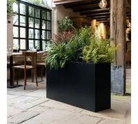 Nicoman Galvanised Matte Black Trough Metal Planter - 90cm x 82cm - Green