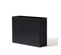 Nicoman Metal Trough Planter, Indoor & Outdoor, 90x30x82cm, Matte Black, Galvanized Steel, Weather-Resistant, Rectangular, Freestanding Garden Planter