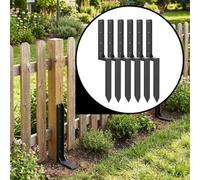 Nicoman Metal Fence Post Support Brackets, Pre-Formed Ready-to-Install, Ground Anchor Spikes, Heavy Duty Steel, Outdoor Garden Fence Support Stakes (Pack of 6)