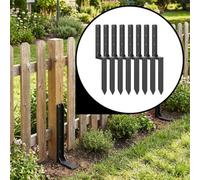 Nicoman Metal Fence Post Support Brackets, Pre-Formed Ready-to-Install, Ground Anchor Spikes, Heavy Duty Steel, Outdoor Garden Fence Support Stakes (Pack of 8)