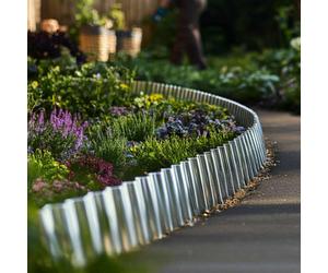 Nicoman Galvanised Steel Heavy Duty Corrugated Metal Garden Border Edging 5M Long Roll
