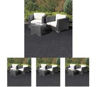 Nicoman Garden Decking Tiles Cosmopolitan Patio, Terrace, Hot Tub Deck Tiles | Interlocking Decking Tiles | Recycled | Cosmo Composite | Outdoor Drainage Deck Flooring (Graphite, 30 x 30cm, 1x)