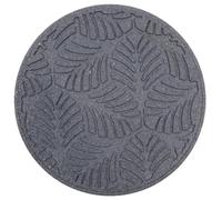 Nicoman GEO LEAF Decorative Garden Stepping Stone, Tropical Leaf Pattern, 46 cm Round (Grey, Pack of 1)