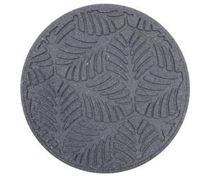Nicoman GEO LEAF Decorative Garden Stepping Stone, Tropical Leaf Pattern, 46 cm Round (Grey, Pack of 4)