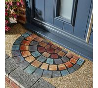 Nicoman Halfmoon Tile Barrier Doormat - Blue Edge
