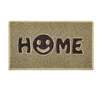 Nicoman Happy Smile Face Home Door Mat｜Welcome Barrier Dirt-Trapper Floor Mat｜Patio Garden Conservatory Doormat｜Indoor Outdoor Smile Matt (Beige with Brown)
