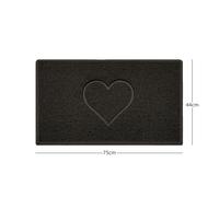 Nicoman "Heart" Embossed Loofah Textured Spaghetti Door Mat - Brown - 75cm x 44cm - Yes (Suitable for Indoors)