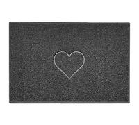 Nicoman Heart Embossed Shape Door Mat Dirt Trapper PVC Spaghetti Mat Washable Quick Drying Barrier Doormat-Dark Grey (Watertight Rubber-Back)-X Large (120x80cm)
