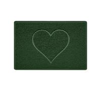 Nicoman Heart Shape Embossed Entrance Door Mat Non Slip Dirt Trapper PVC Spaghetti Mat with Rubber Base, Jet Washable Quick Drying Doormat Indoor or Outdoor - (Small, Green, 60 x 40cm)