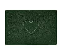 Nicoman Heart Shape Embossed Entrance Door Mat Non Slip Dirt Trapper PVC Spaghetti Mat with Rubber Base, Jet Washable Quick Drying Doormat Indoor or Outdoor - (Large, Green, 90 x 60cm)