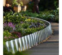 Nicoman Corrugated Galvanised Steel Metal Garden Border Roll - 5m Long
