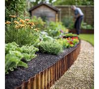 Nicoman Heavy Duty Corrugated Metal Garden Border Edging Roll - 6m in Bronze Nicoman Bronze