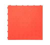 Nicoman Heavy Duty Interlocking Garage Tile Solid Deckplate Pattern - 40Cm X 40Cm - Red