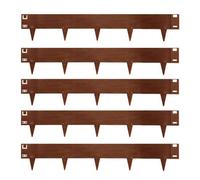 Nicoman Heavy Duty Metal Garden Border 5 Pack Steel Edging 1M Long Lawn Borders