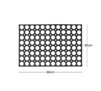 Honeycomb Outdoor Rubber Doormat Boot Scraper Front Door Mat, Heavy Duty Recycled Rubber with Drainage Holes, Anti Fatigue Dirt Scraper Playground Garden Matting (60x40cm, 1.3cm Thick, Small)