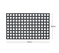 Honeycomb Outdoor Rubber Doormat Boot Scraper Front Door Mat, Heavy Duty Recycled Rubber with Drainage Holes, Anti Fatigue Dirt Scraper Playground Garden Matting (75x45cm, 1.3cm Thick, Medium)