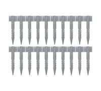 Nicoman Heavy Duty Railway Sleeper Brackets, Galvanised Steel Garden Fixings for Raised Beds and Timber Edging, 2mm Thick with Serrated Edges (Silver, Pack of 20)