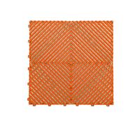Nicoman Heavy Duty Vented Interlocking Garage Tile - 40Cm X 40Cm - Orange