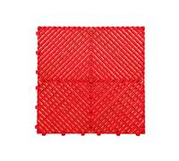 Nicoman Heavy Duty Vented Interlocking Garage Tile - 40Cm X 40Cm - Red
